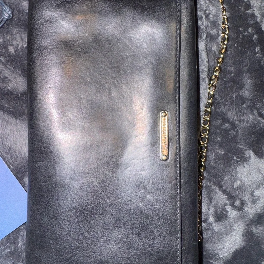 Rebecca Minkoff Black Studded Leather wallet purse with Gold Chain - Picture 13 of 16